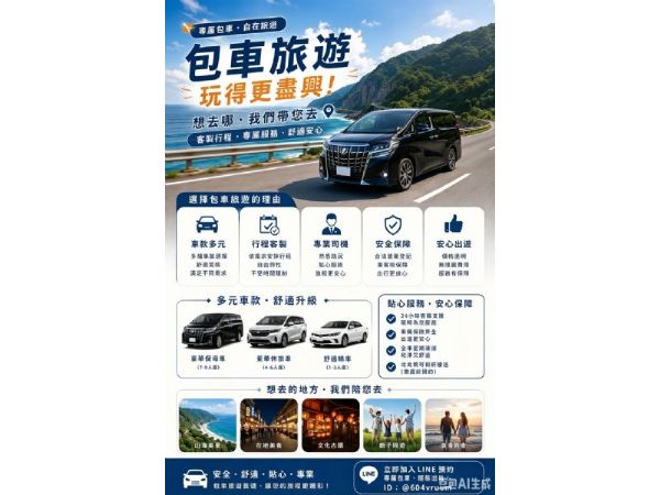包車旅遊 | 自由出發，享受每一段旅程